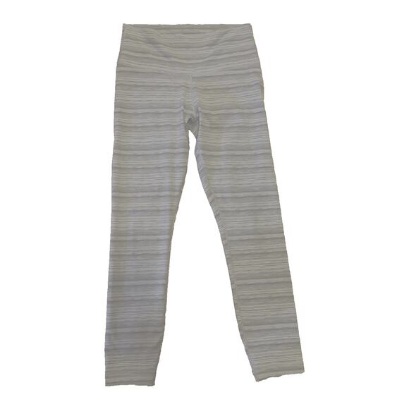 Lululemon High Times Pant leggings Cyber Stripe White‎ Silver Fox W5LGNS Size 10 - Picture 4 of 11